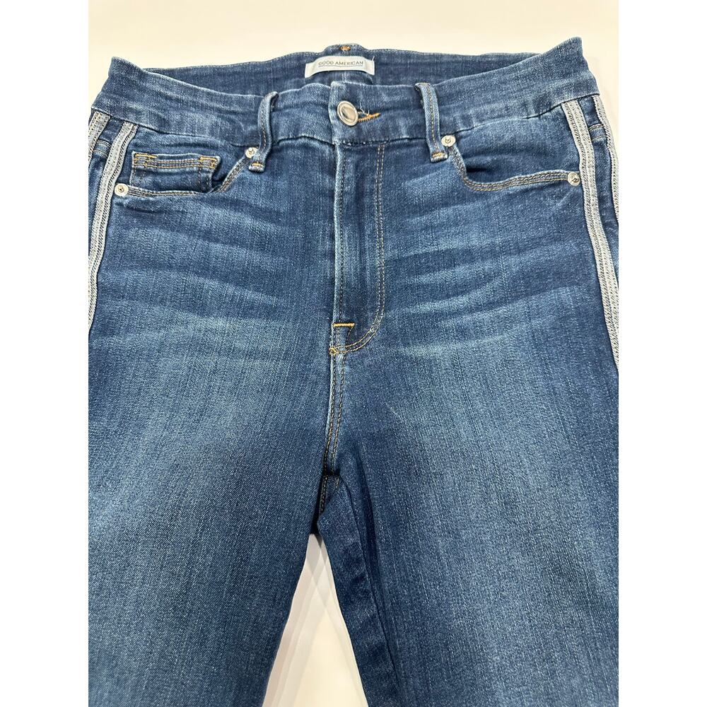 Good American Good Legs Skinny Jeans Size 4 Side Stripe Detail - Picture 4 of 8
